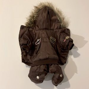 Doggie Fleece-Lined Bomber Jumpsuit for Small Dogs